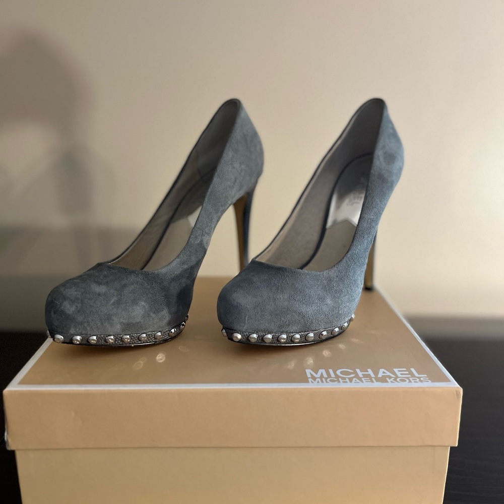 Michael Kors Charcoal Suede Heels